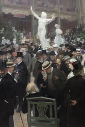 Un vendredi au salon des artistes français. Peinture de Jules Alexandre Grun (1868-1939), huile sur toile, art français