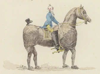 Clown sur un cheval de costume