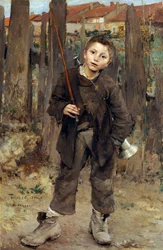 Pas mèche (Rien à faire) - Petit garçon travaillant avec les chevaux de halage tirant les péniches, 1882, 132,1 x 89,5 cm, National Gallery of Scotland, Édimbourg
