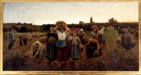 Le rappel des glaneuses. Peinture de Jules Breton (1827-1906), 1859, 0,9 x 1,76 m, Paris, musée d