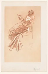 Jeune femme lisant sur une chaise