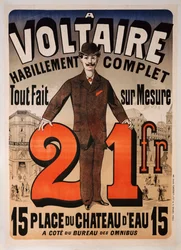 Affiche publicitaire pour « A Voltaire », vers 1877
