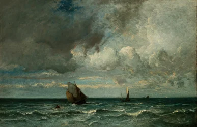 Barques fuyant devant la tempête, 1870-75