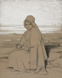 Une bergère assise