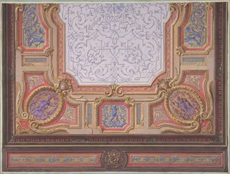 Conception pour le plafond du Grand Salon, Hôtel Hope, 1867
