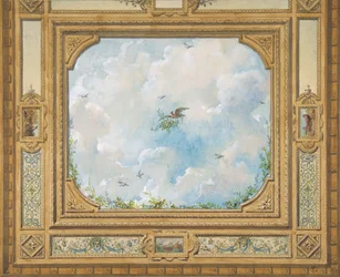 Conception pour un plafond décoré de nuages et d