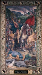 Attila (c.406-453) et son armée marchant sur Paris