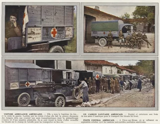 Voiture ambulance américaine, un camion sanitaire américain, poste central américain