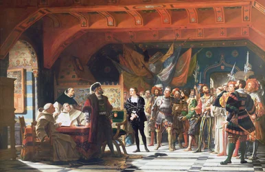 François de Bonnivard (1496-1570) le Prisonnier de Chillon, présenté devant le duc de Savoie en 1530, 1870