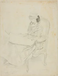 Jeune femme assise lisant