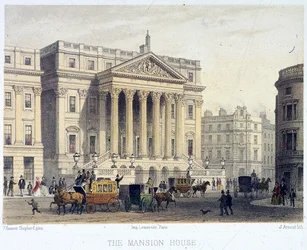 Extérieur de Mansion House, Londres, 1854