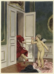 Illustration pour les mémoires de Casanova (lithographie couleur)