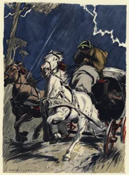 Illustration pour les mémoires de Casanova (lithographie couleur)