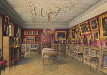 Le Palais Stroganov à Saint-Pétersbourg. Bibliothèque, 1865