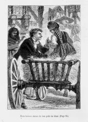 Fritz et un jeune Alsacien sur une charrette - dans « L