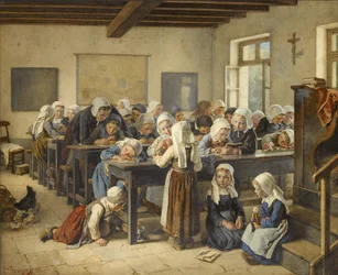 Une école de filles bretonnes, 1882