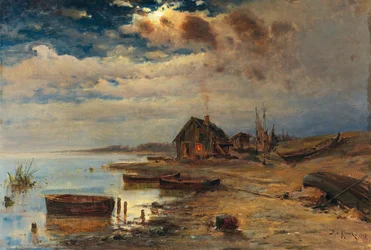 Humeur du soir sur la côte de la mer Baltique