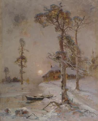 Coucher de soleil en hiver, 1900