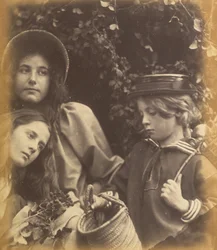 Elizabeth Keown, Kate Keown, et Freddy Gould, c. 1866-1868