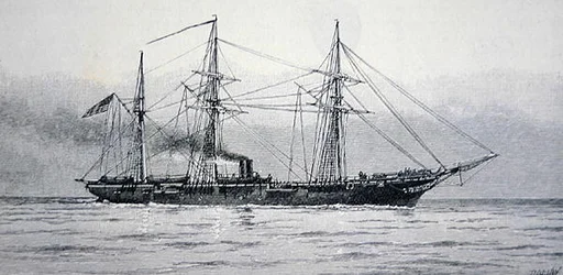 Sloop de guerre américain "Kearsage" de la marine fédérale (gravure)