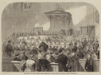 Le procès des directeurs de la British Bank à la Cour de la Reine, Guildhall