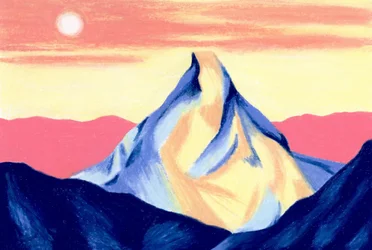 Un coucher de soleil flamboyant sur les montagnes