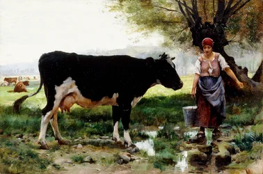 Une Laitière avec sa Vache