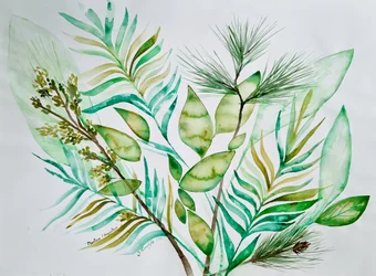 Feuilles vertes variées