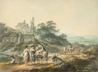 Figures sur un chemin près d