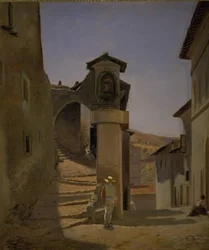 Scène de rue à Subiaco, Italie