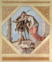 Siegfried et Brünhilde, illustration tirée des « Nibelungen » de Richard Wagner (1813-83)