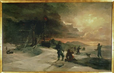 Deux officiers autrichiens, Julius von Payer et Karl Weyprecht ... (peinture sur toile)
