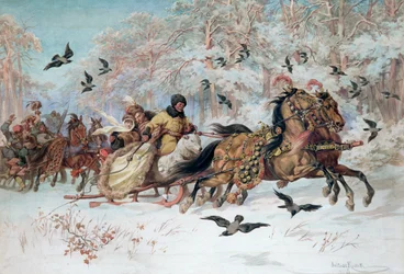 Olenka et Kmicic dans un Traîneau, 1885