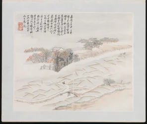 Dix sites associés à Ruan Yuan, daté de 1883 (album de dix peintures ; encre et couleur sur papier)
