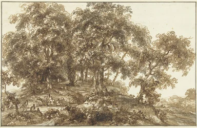 Paysage avec groupe d