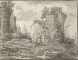 Paysage avec ruines