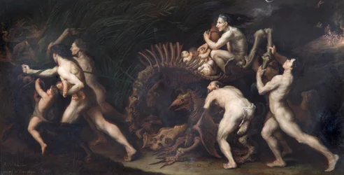 La Carcasse: une sorcière dessinée sur le squelette d