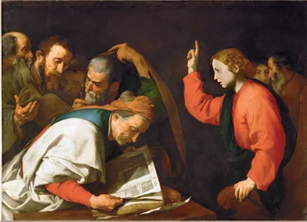 Jésus âgé de 12 ans et les médecins (peinture sur toile)