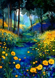 Un ruisseau forestier en fleurs