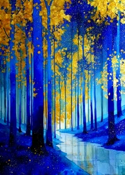 La forêt bleue dorée