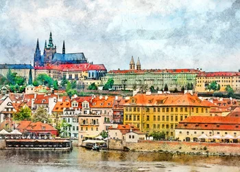 Vue sur le château de Prague