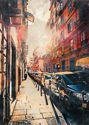 Une rue européenne animée