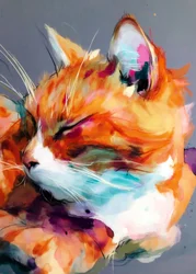 Chat endormi plein de vie