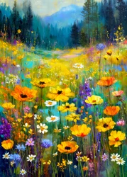 La sérénité de la montagne aux fleurs sauvages
