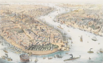 New-York depuis le sud-ouest, vers 1852
