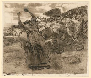 Déclenchement (planche 5 de « Guerre des paysans », 5e état)