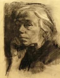 Autoportrait en trois-quarts profil vers la gauche