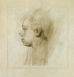 Autoportrait de profil vers la gauche I