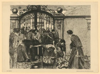 Tempête [À la porte du parc] (Planche 5 de « Une révolte de tisserands », 2e état)