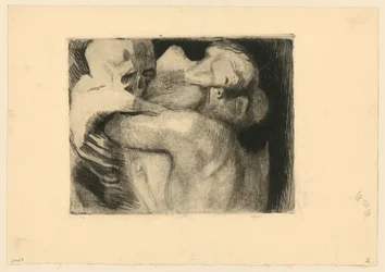 La Mort et une femme luttant pour l
